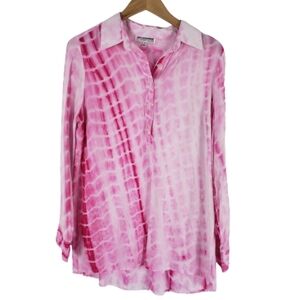 Mishca vintage pink tie dye button down top